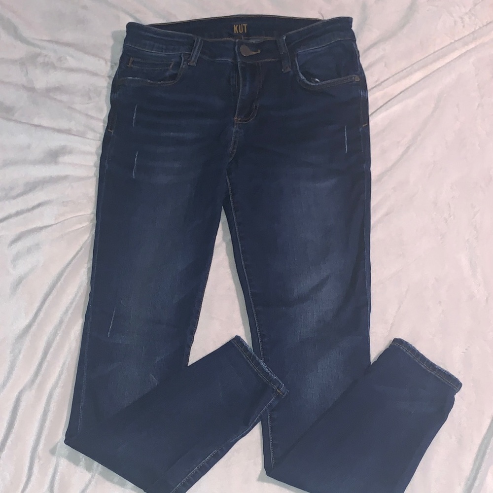 Kut from the Kloth Toothpick Skinny Sz 6 Dark Blue Jeans EUC GORGEOUS